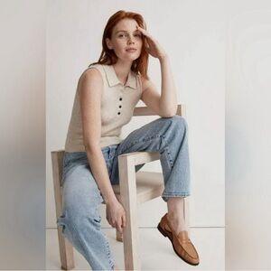 NWT | Madewell | Owen Polo Sweater Tank in Heather Sand